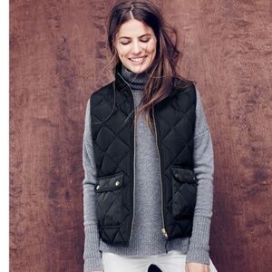 J. Crew Navy Black Excursion Quilted Down Vest Size S